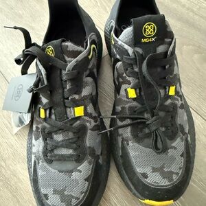 Black and Gray Camouflage Sneakers with Sporty Design